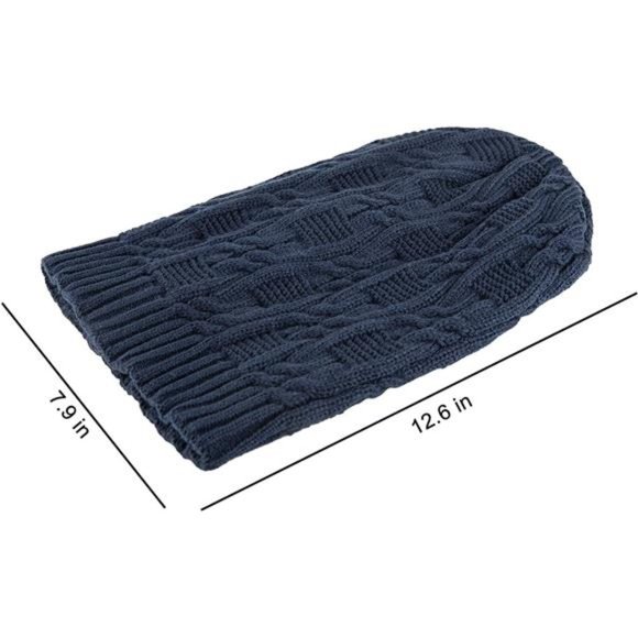 Surblue Unisex Trendy Beanie Warm Oversized Chunky Cable Knit Slouchy Woolen Hat